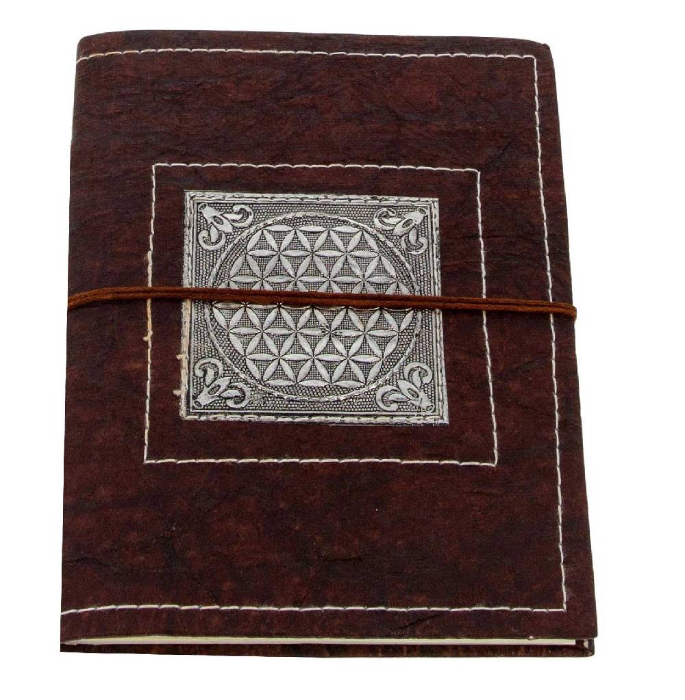 Kunst Und Magie Tagebuch Poesiealbum Handgefertigt - Geprägtes Notizbuch Blume Des Lebens Flower Of Life 20x15cm
