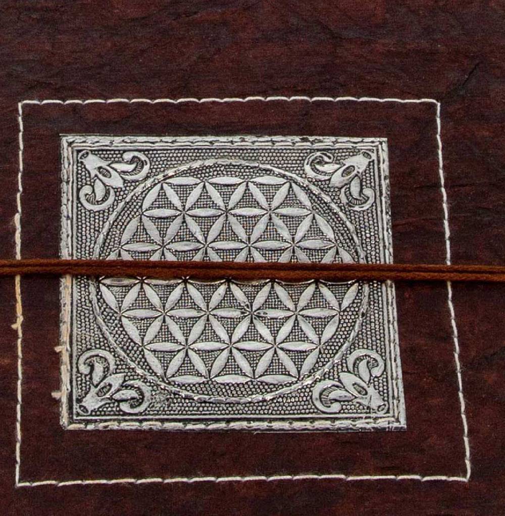 Kunst Und Magie Tagebuch Poesiealbum Handgefertigt - Geprägtes Notizbuch Blume Des Lebens Flower Of Life 20x15cm