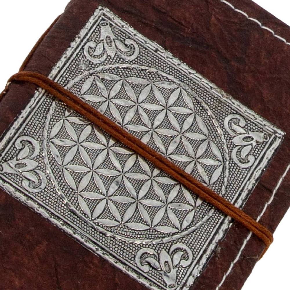 Kunst Und Magie Tagebuch Poesiealbum Handgefertigt - Geprägtes Notizbuch Blume Des Lebens Flower Of Life 20x15cm