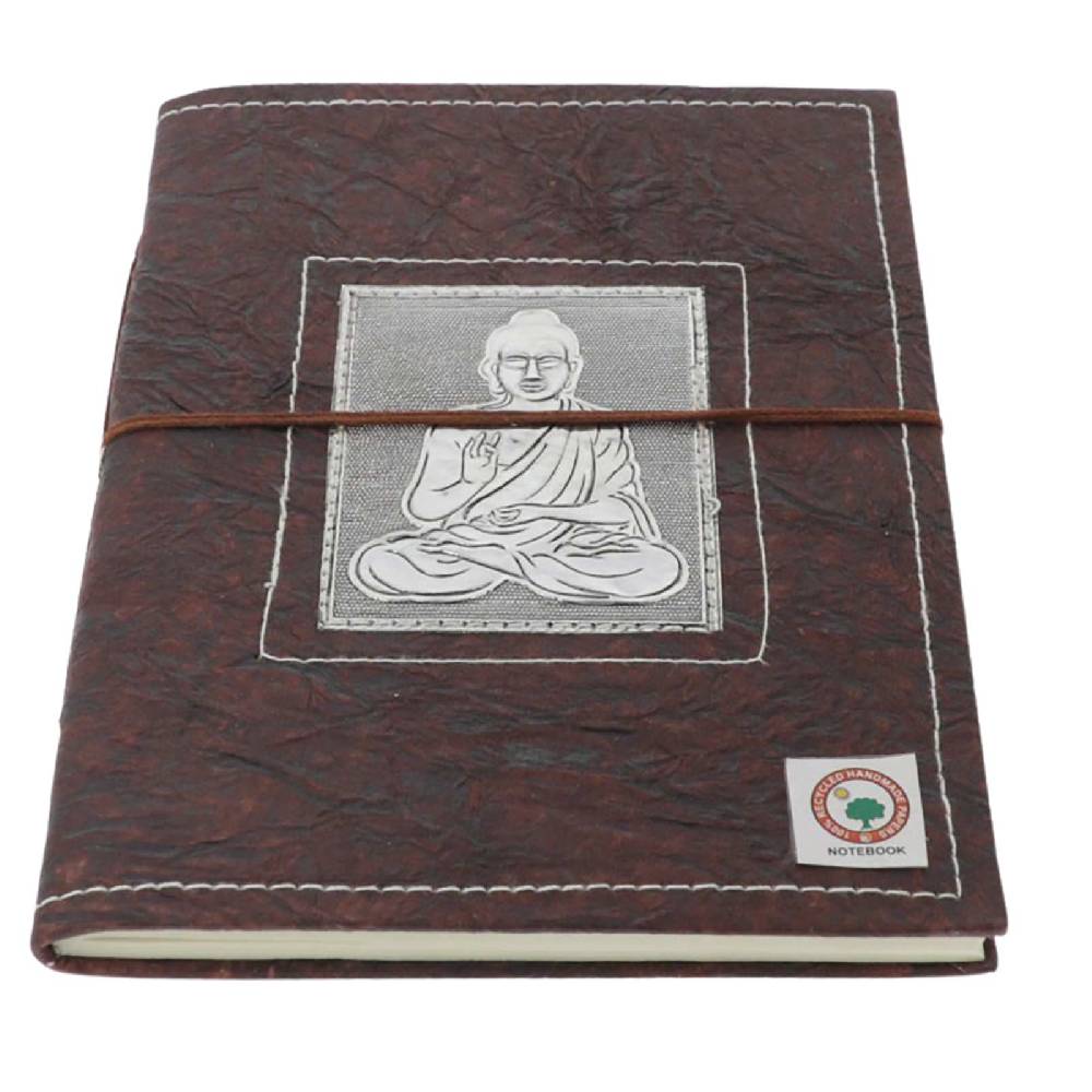 Kunst Und Magie Tagebuch Poesiealbum handgefertigt - Geprägtes Notizbuch Buddha 25x18cm XL