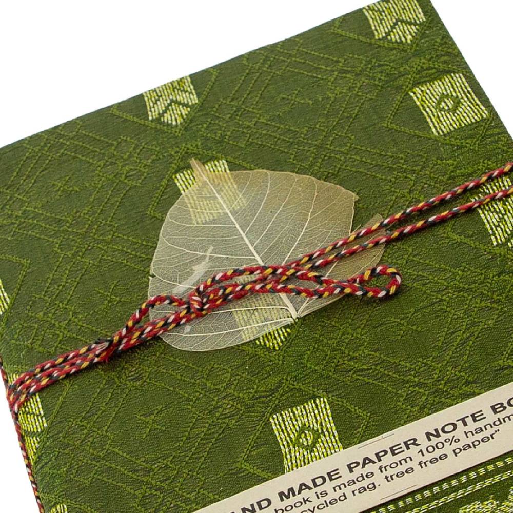 Kunst Und Magie Tagebuch Poesiealbum Handgefertigt Sari Baumwollpapier- Notizbuch Indien Buch 8x12cm Nachhaltig