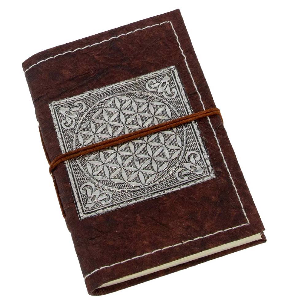 Kunst Und Magie Tagebuch Poesiealbum Lebensblume Blume Des Lebens Handgefertigt - Geprägtes Notizbuch 15x11cm Flower Of Life