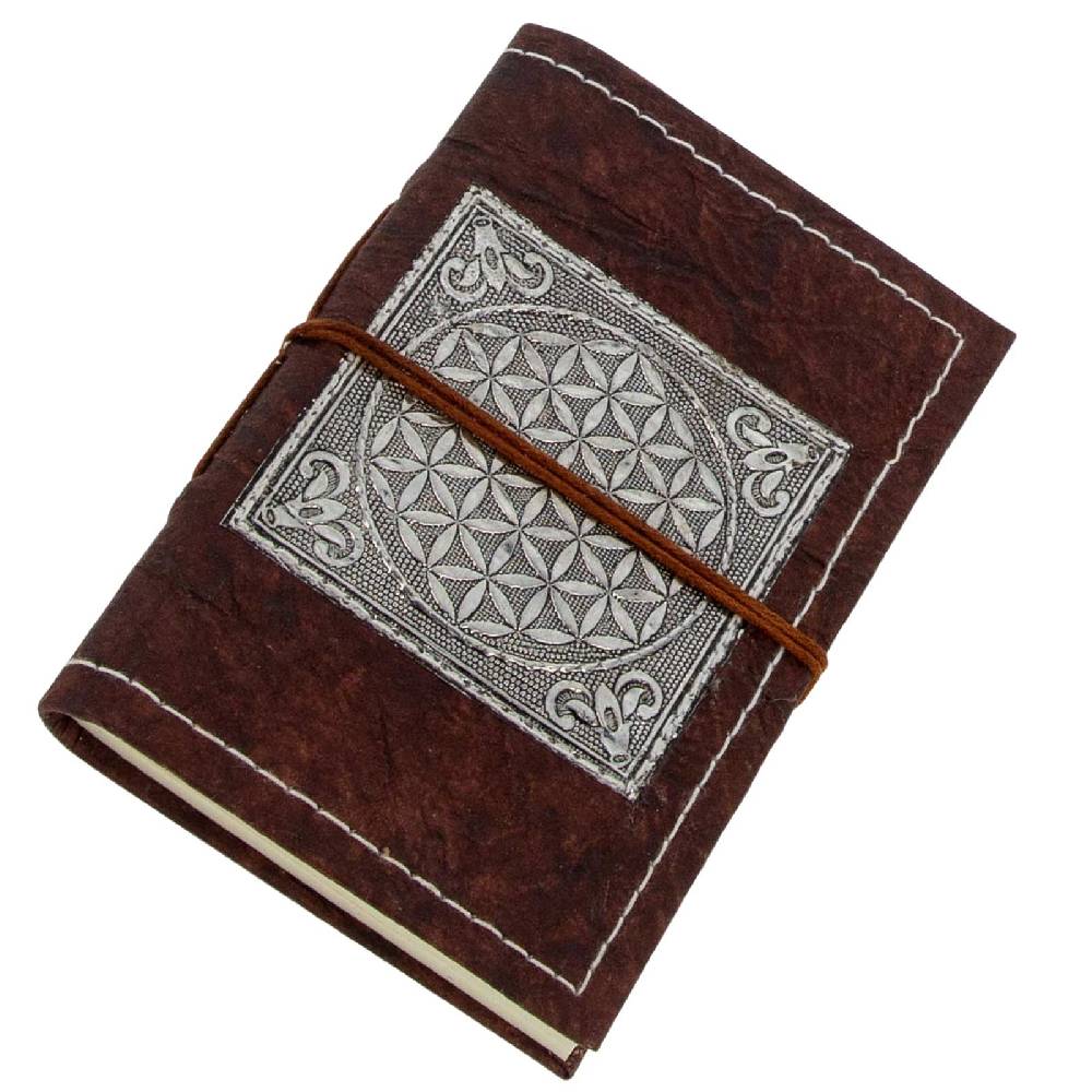 Kunst Und Magie Tagebuch Poesiealbum Lebensblume Blume Des Lebens Handgefertigt - Geprägtes Notizbuch 15x11cm Flower Of Life