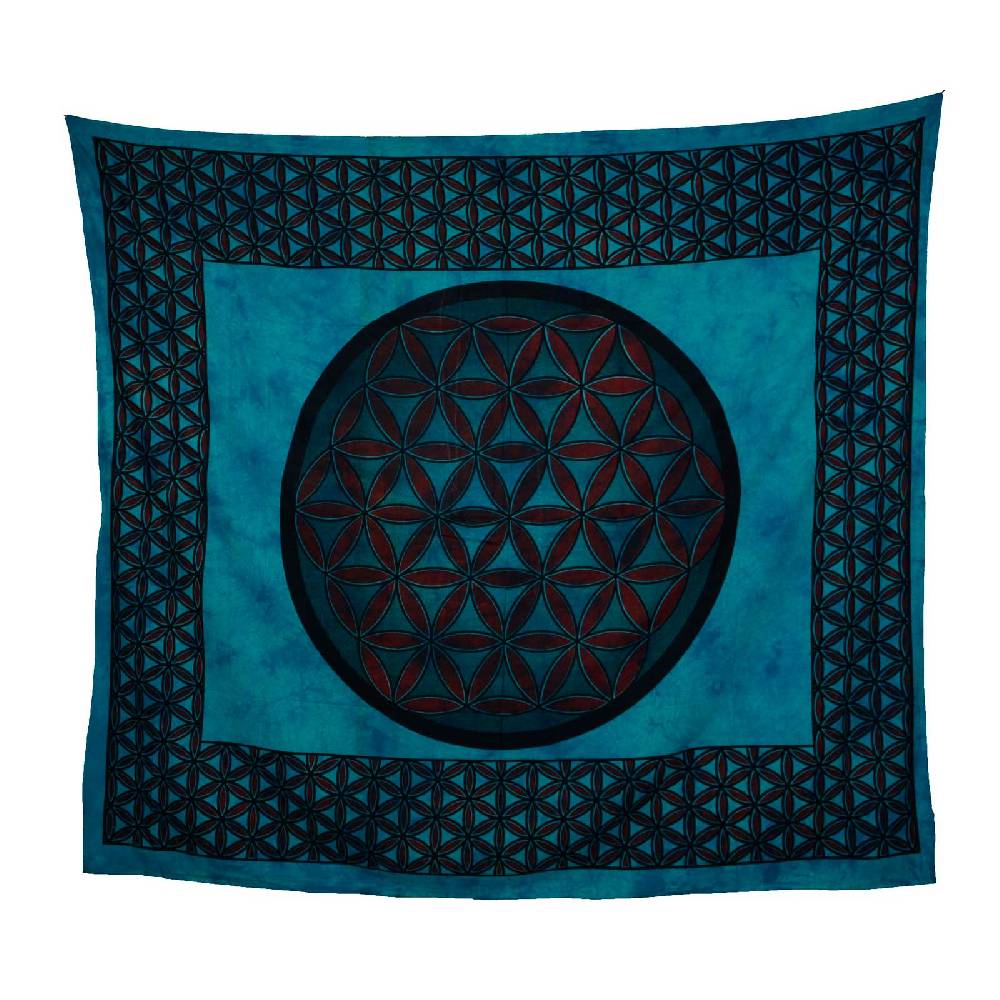 Kunst Und Magie Tagesdecke Wandbehang Blume Des Lebens Mandala Tuch Indien Ca. 230 X 210 Cm Von Kunst Und Magie