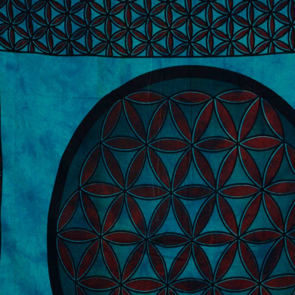 Kunst Und Magie Tagesdecke Wandbehang Blume Des Lebens Mandala Tuch Indien Ca. 230 X 210 Cm Von Kunst Und Magie