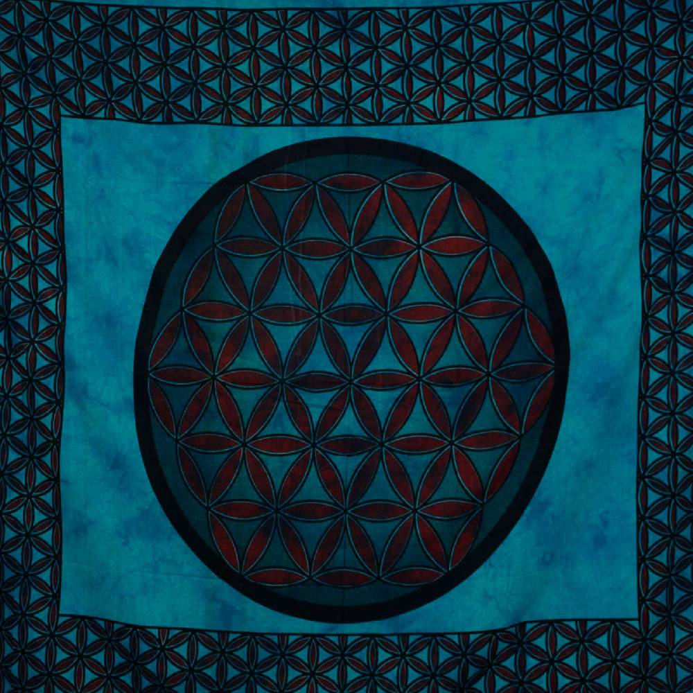 Kunst Und Magie Tagesdecke Wandbehang Blume Des Lebens Mandala Tuch Indien Ca. 230 X 210 Cm Von Kunst Und Magie