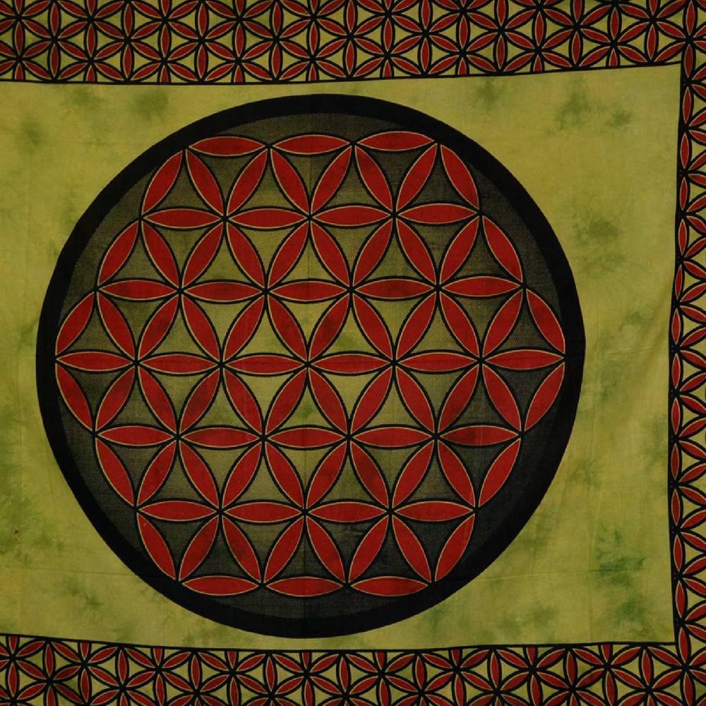 Kunst Und Magie Tagesdecke Wandbehang Blume Des Lebens Mandala Tuch Indien Ca. 230 X 210 Cm Von Kunst Und Magie