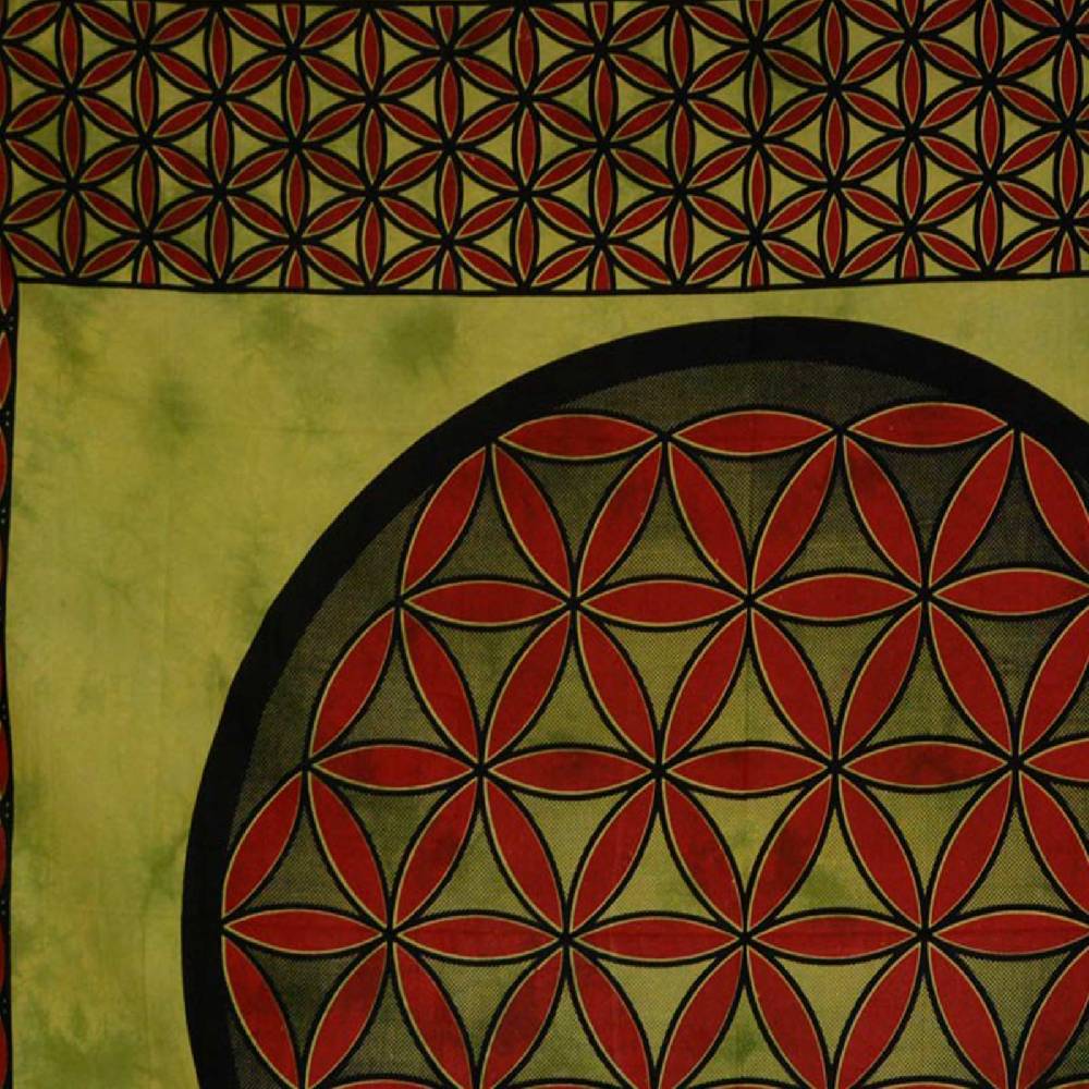 Kunst Und Magie Tagesdecke Wandbehang Blume Des Lebens Mandala Tuch Indien Ca. 230 X 210 Cm Von Kunst Und Magie