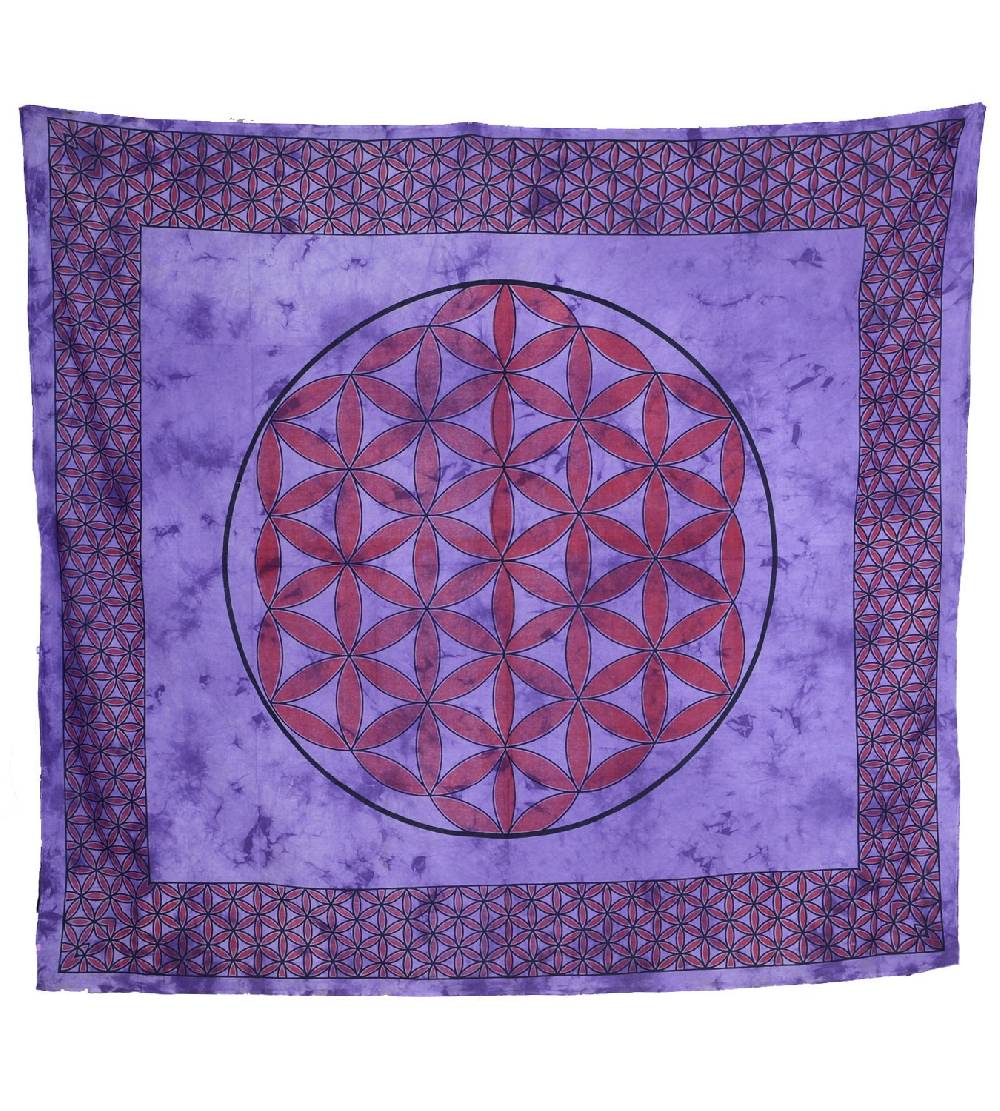 Kunst Und Magie Tagesdecke Wandbehang Blume Des Lebens Mandala Tuch Indien Ca. 230 X 210 Cm Von Kunst Und Magie