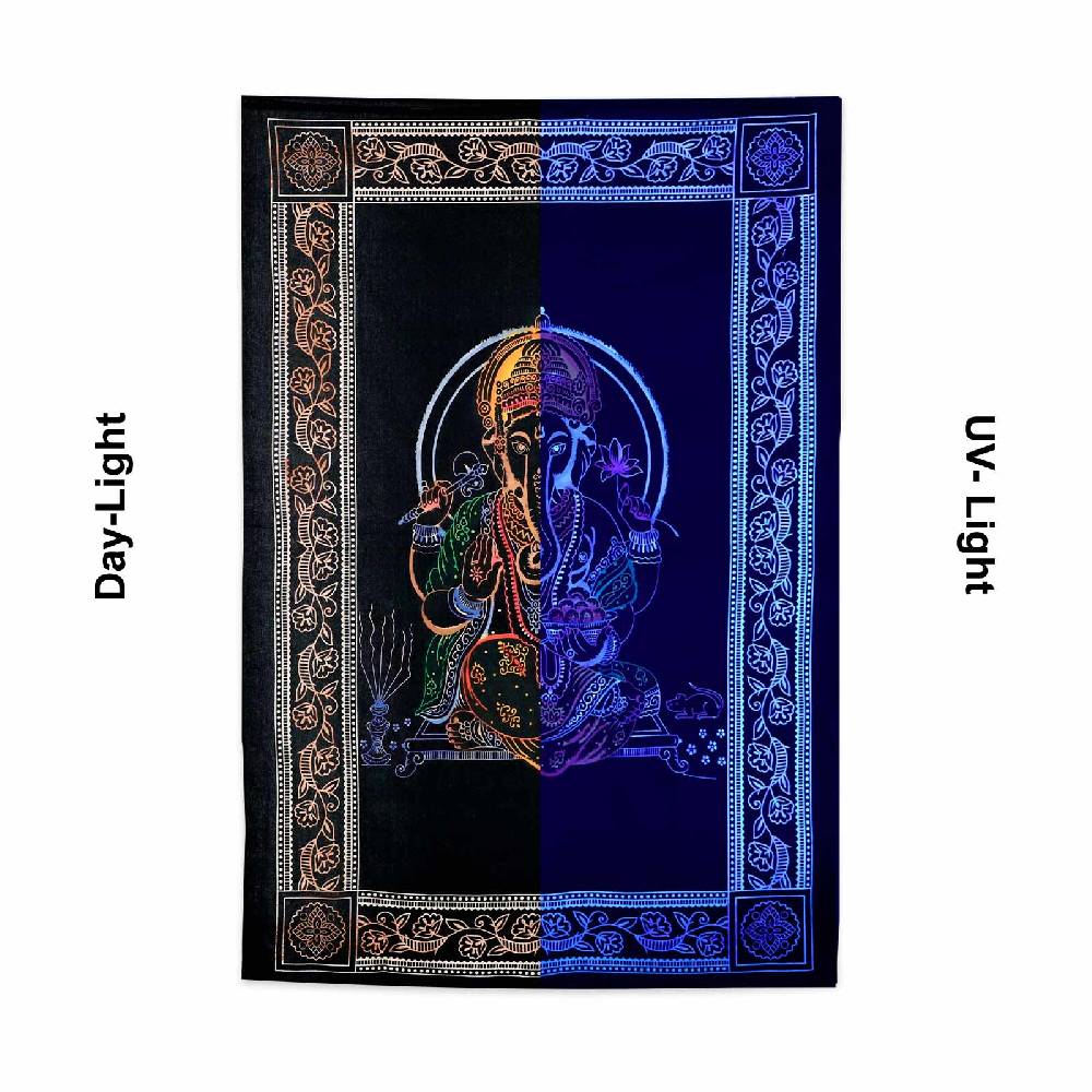 Kunst Und Magie Tagesdecke Wandbehang Deko Ganesha Meditation UV Aktiv Ca. 200 X 135 Cm