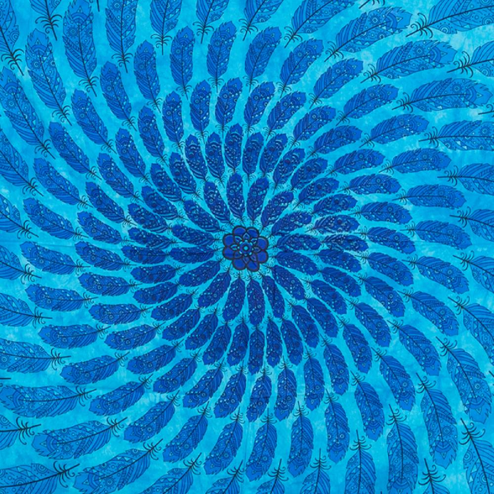 Kunst Und Magie Tagesdecke Wandbehang Deko Tuch Federn Mandala Dreamcatcher Türkis Ca.200 X 230cm