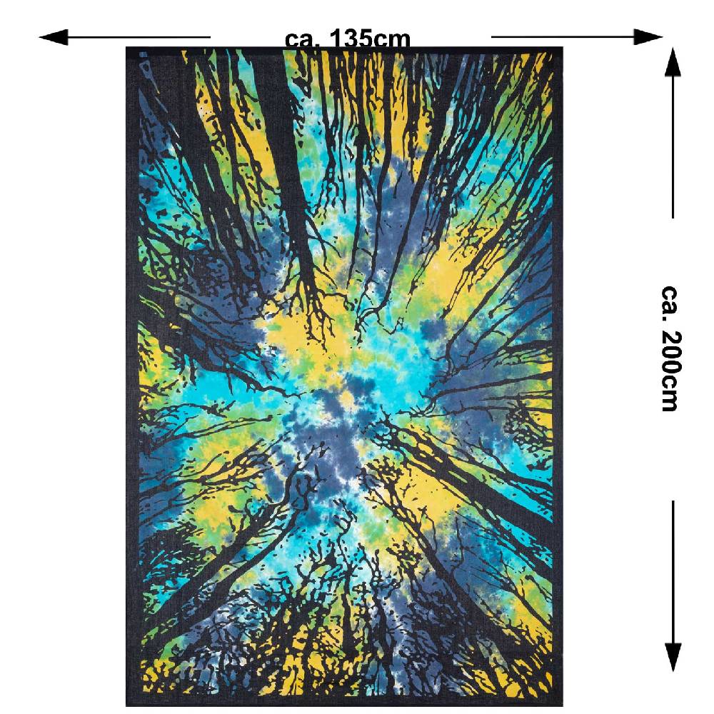 Kunst Und Magie Tagesdecke Wandbehang Deko Tuch Wald Bäume Zauberwald Ca 135 X 200cm