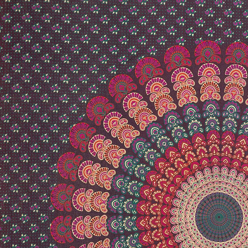 Kunst Und Magie Tagesdecke Wandbehang Mandala Deko Tuch Peacock Pfau XL Ca. 200 X 230cm