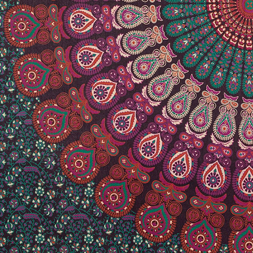 Kunst Und Magie Tagesdecke Wandbehang Mandala Deko Tuch Peacock Pfau XL Ca. 200 X 230cm
