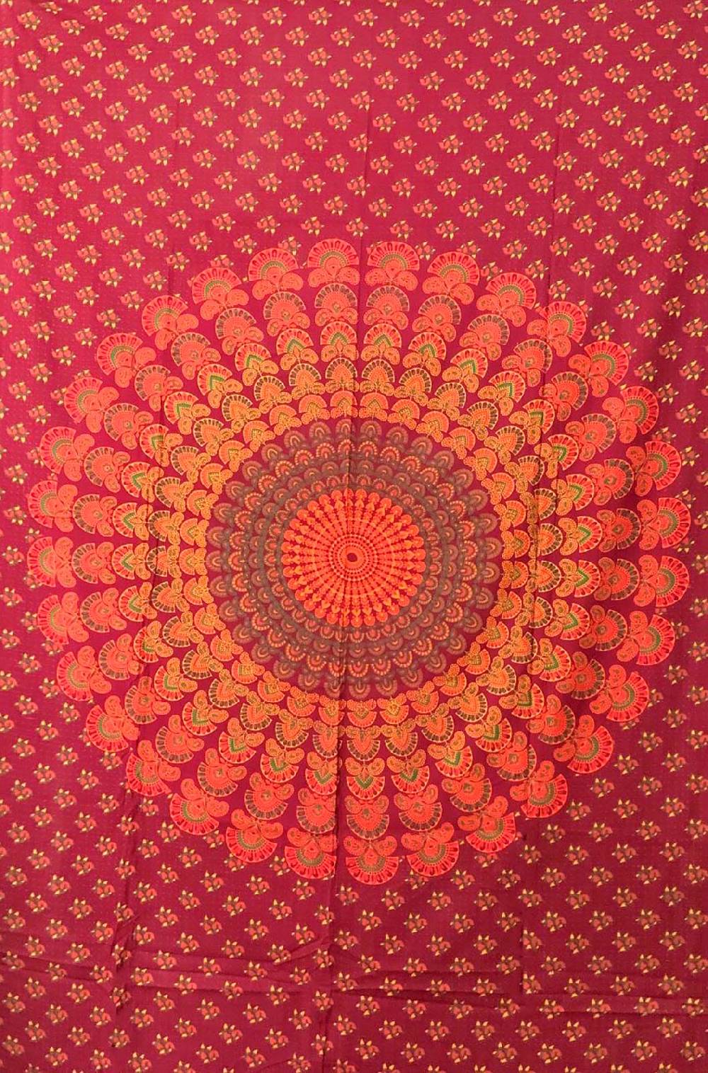 Kunst Und Magie Tagesdecke Wandbehang Mandala Deko Tuch Peacock Pfau XL Ca. 200 X 230cm