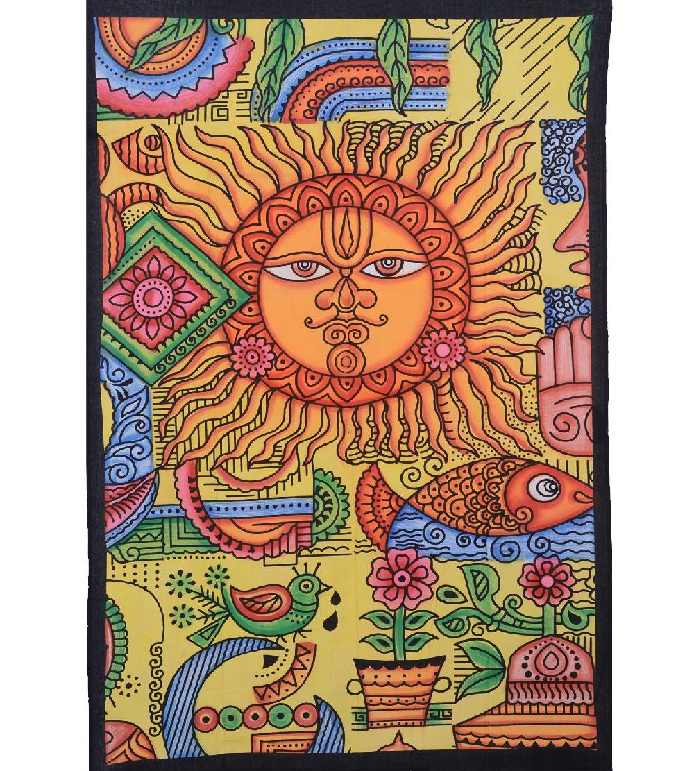Kunst Und Magie Tagesdecke Wandbehang UV- Aktiv Sonne-Natur Tuch orange ca. 200 x 140 cm