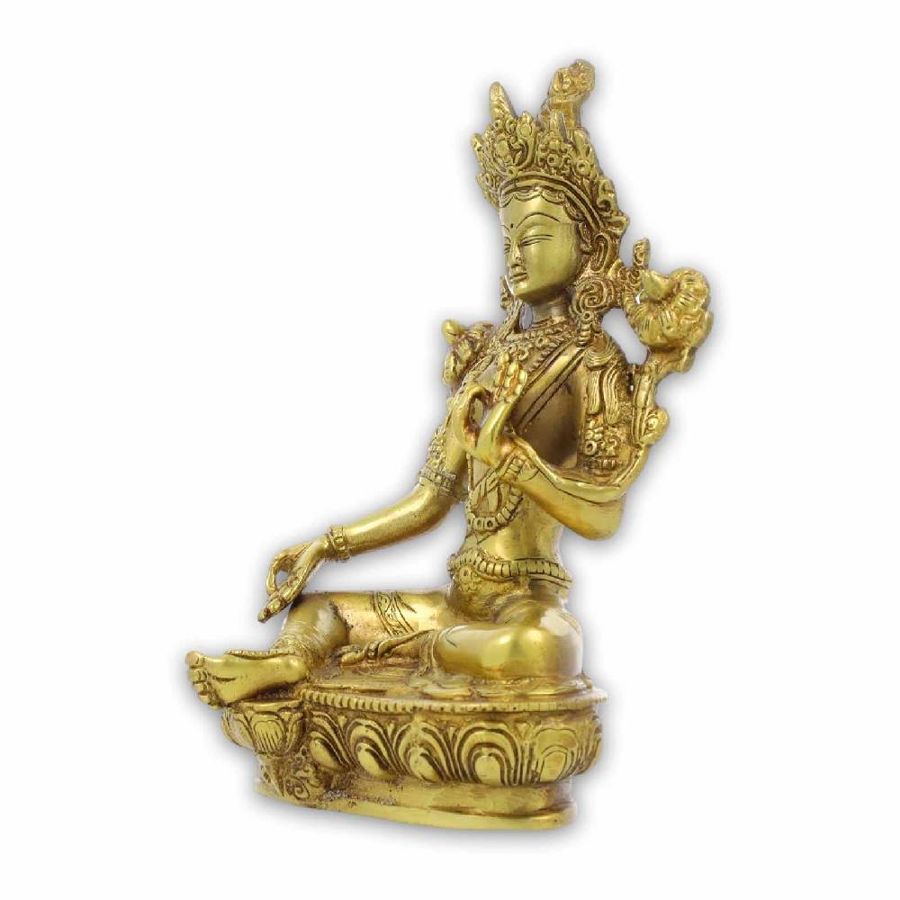 Kunst Und Magie Tara Statue Skulptur Sitzend Messing Figur Ca 20cm