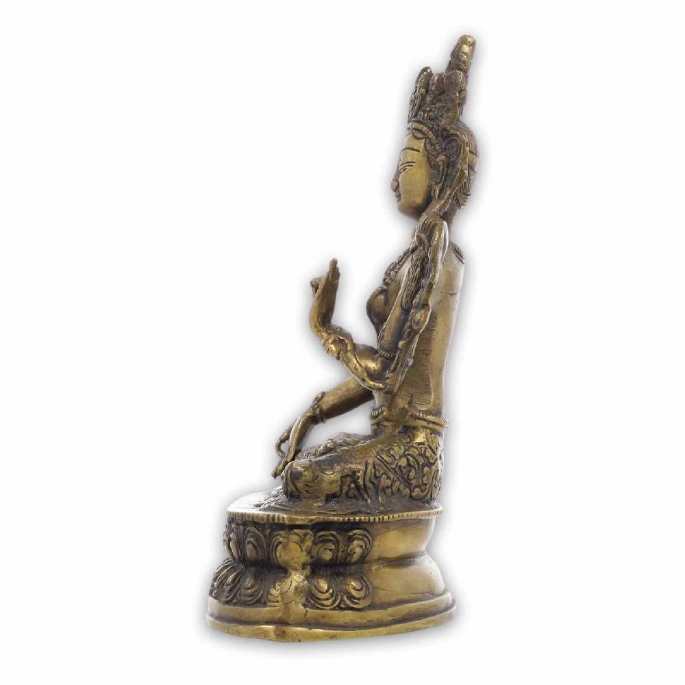 Kunst Und Magie Tara Statue Skulptur Sitzend Messing Figur Ca 21cm