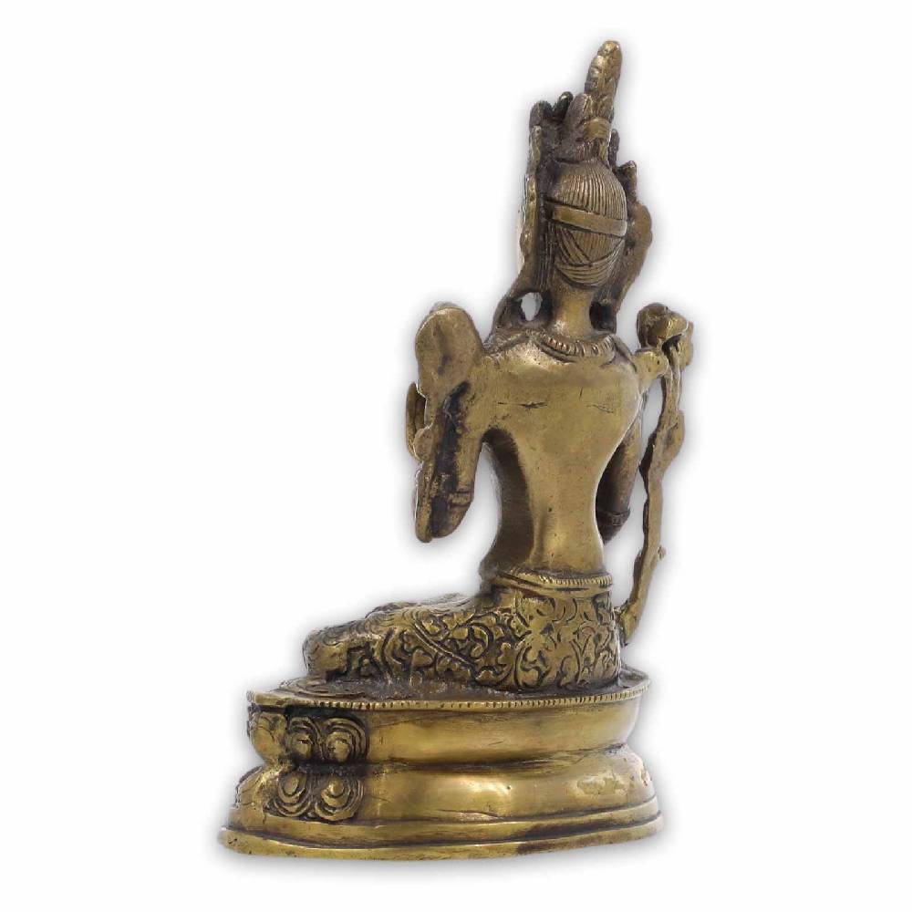 Kunst Und Magie Tara Statue Skulptur Sitzend Messing Figur Ca 21cm