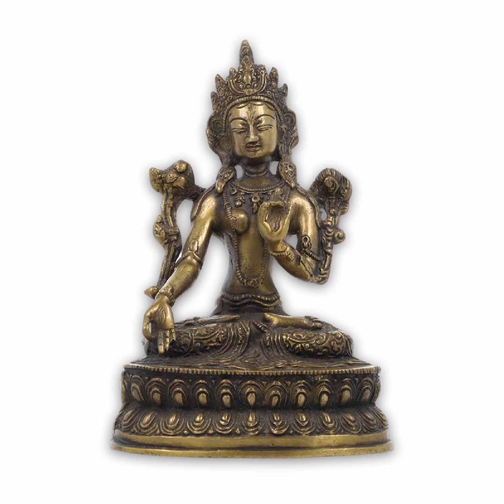 Kunst Und Magie Tara Statue Skulptur Sitzend Messing Figur Ca 21cm