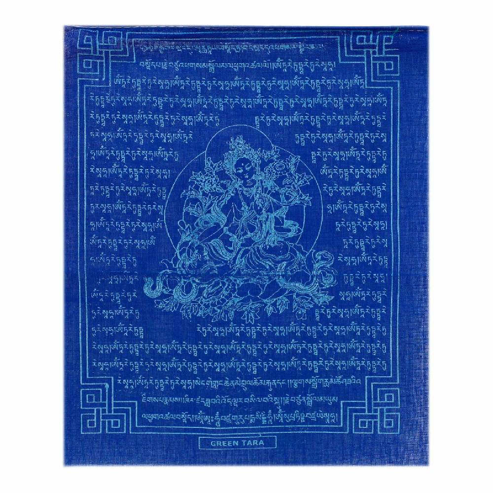 Kunst Und Magie Tibetische Gebetsfahnen Grüne Tara Green Tara Mantra Bunt Ca 2,2m Tibet Praying Flag