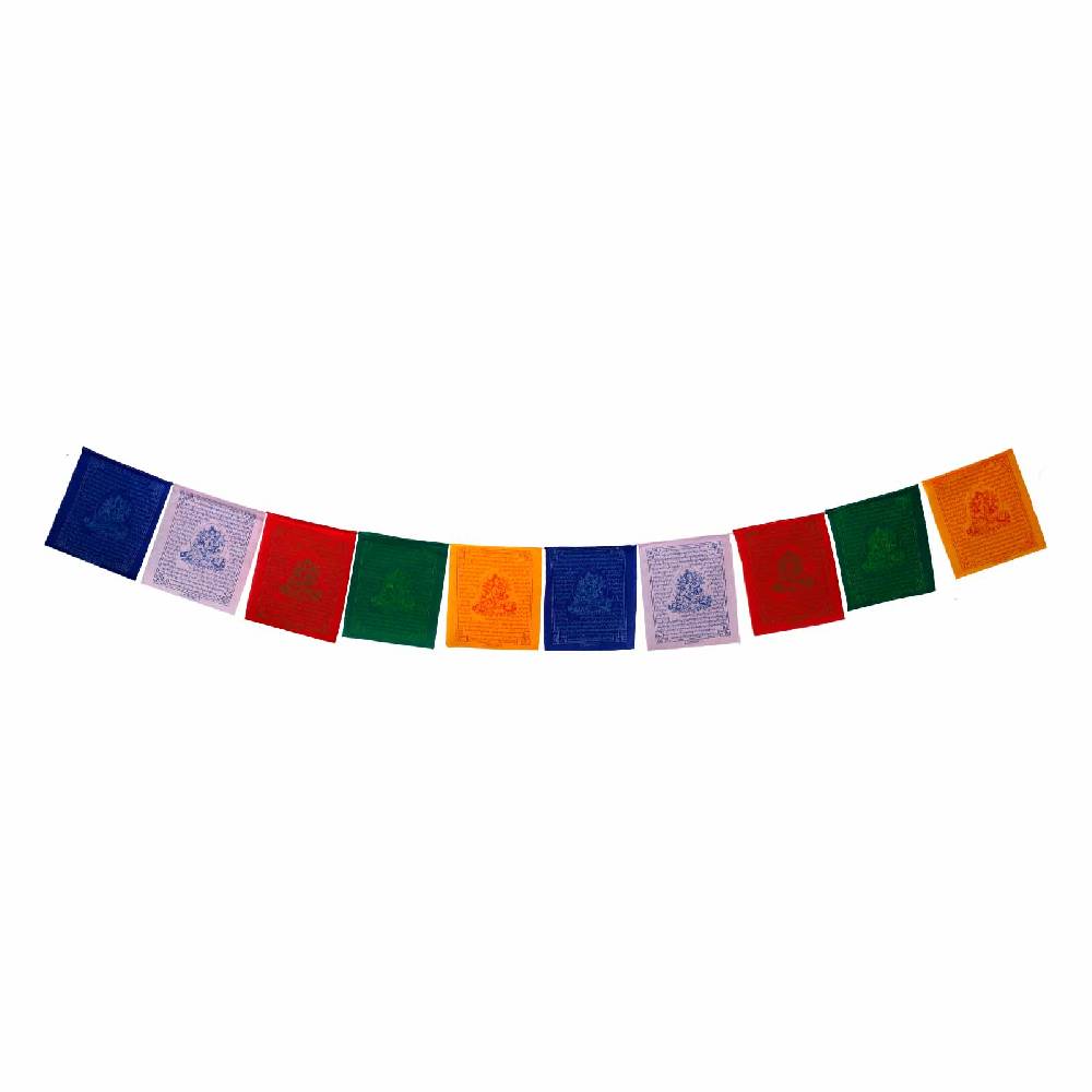 Kunst Und Magie Tibetische Gebetsfahnen Grüne Tara Green Tara Mantra Bunt ca 2,2m Tibet Praying Flag