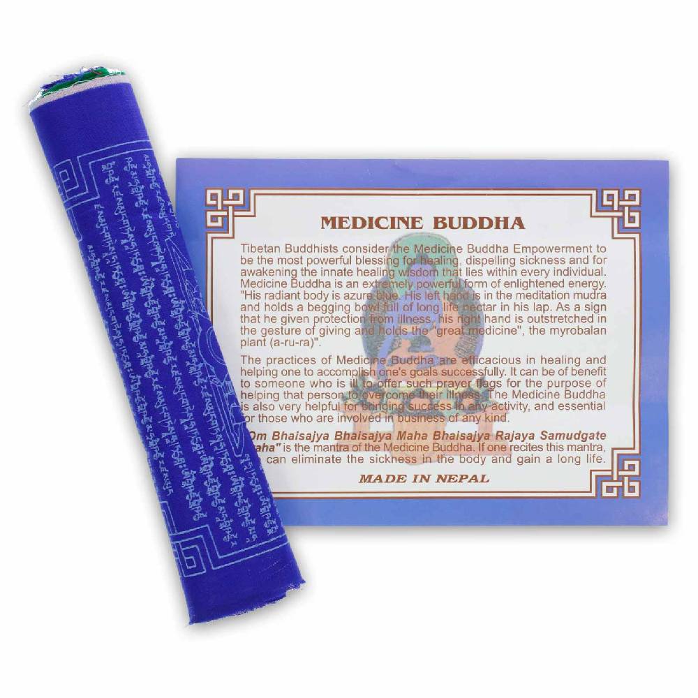 Kunst Und Magie Tibetische Gebetsfahnen Medizin Buddha Mantra Bunt Ca 2,2m Tibet Praying Flag