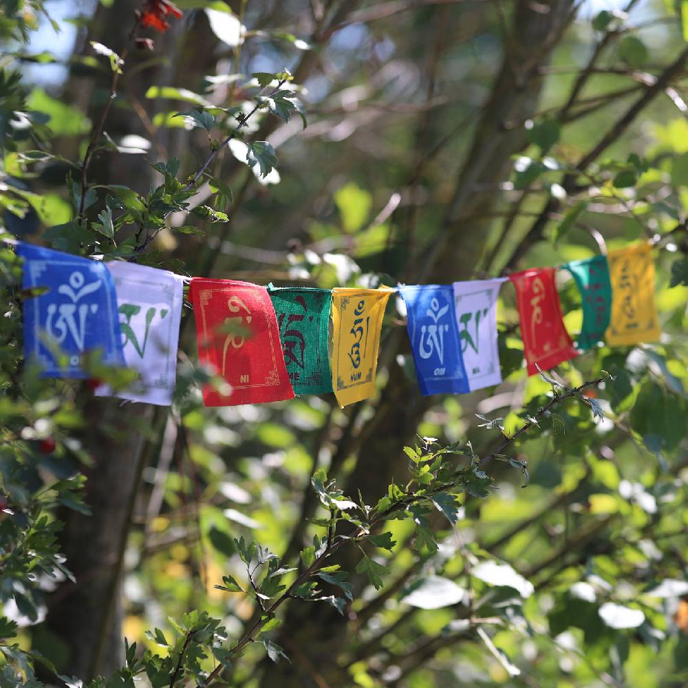 Kunst Und Magie Tibetische Gebetsfahnen OM Bunt Ca 1M Tibet Praying Flags