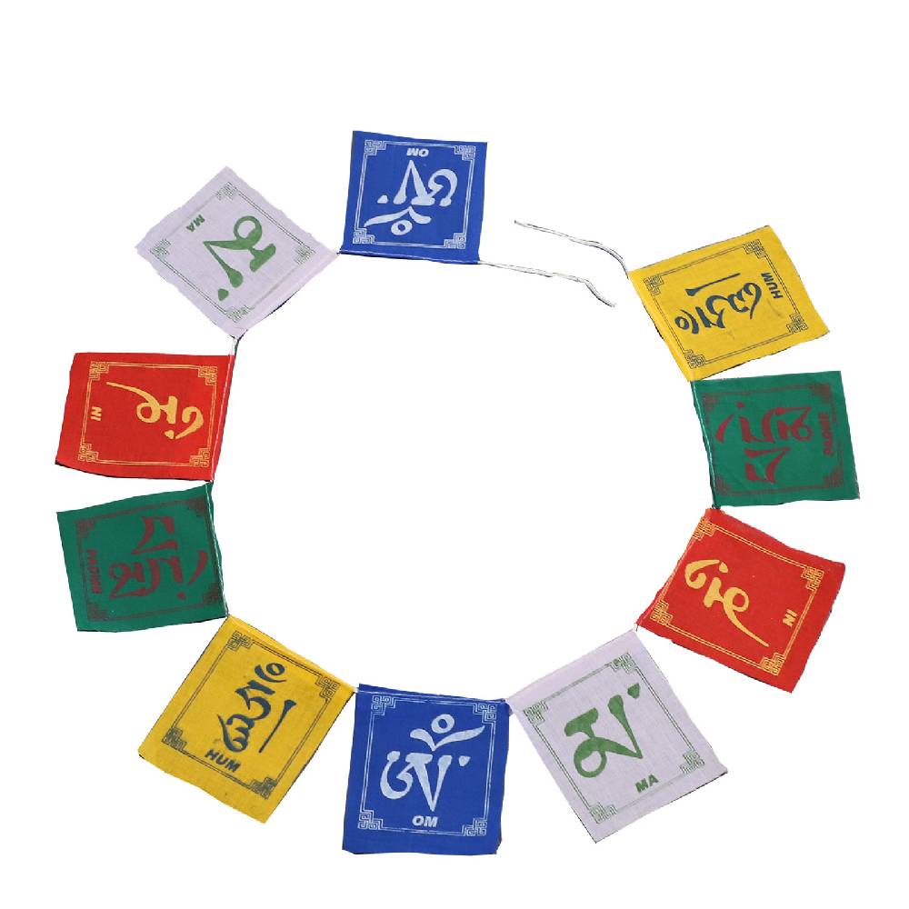 Kunst Und Magie Tibetische Gebetsfahnen OM Bunt Ca 1M Tibet Praying Flags