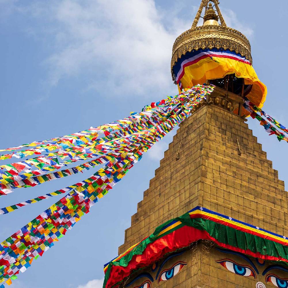 Kunst Und Magie Tibetische Gebetsfahnen XXL Extra Groß Bunte Gebetsfahne ca 10 m Tibet
