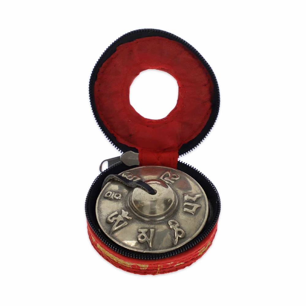 Kunst Und Magie Tibetische Zimbeln OM Tingcha Mit Hellem Klang 6,5 Cm Mit Geschenkbox