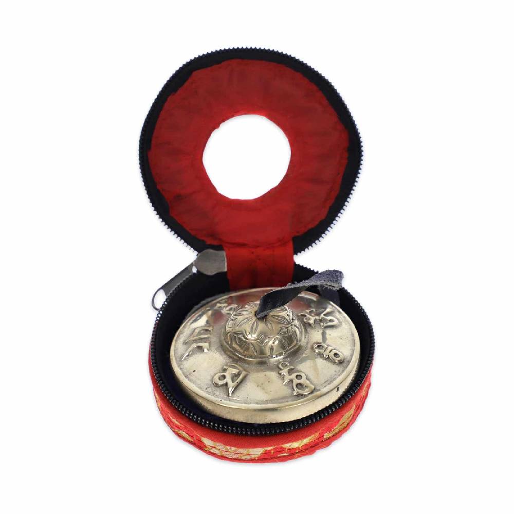 Kunst Und Magie Tibetische Zimbeln OM Tingcha Mit Hellem Klang 6,5 Cm Mit Geschenkbox