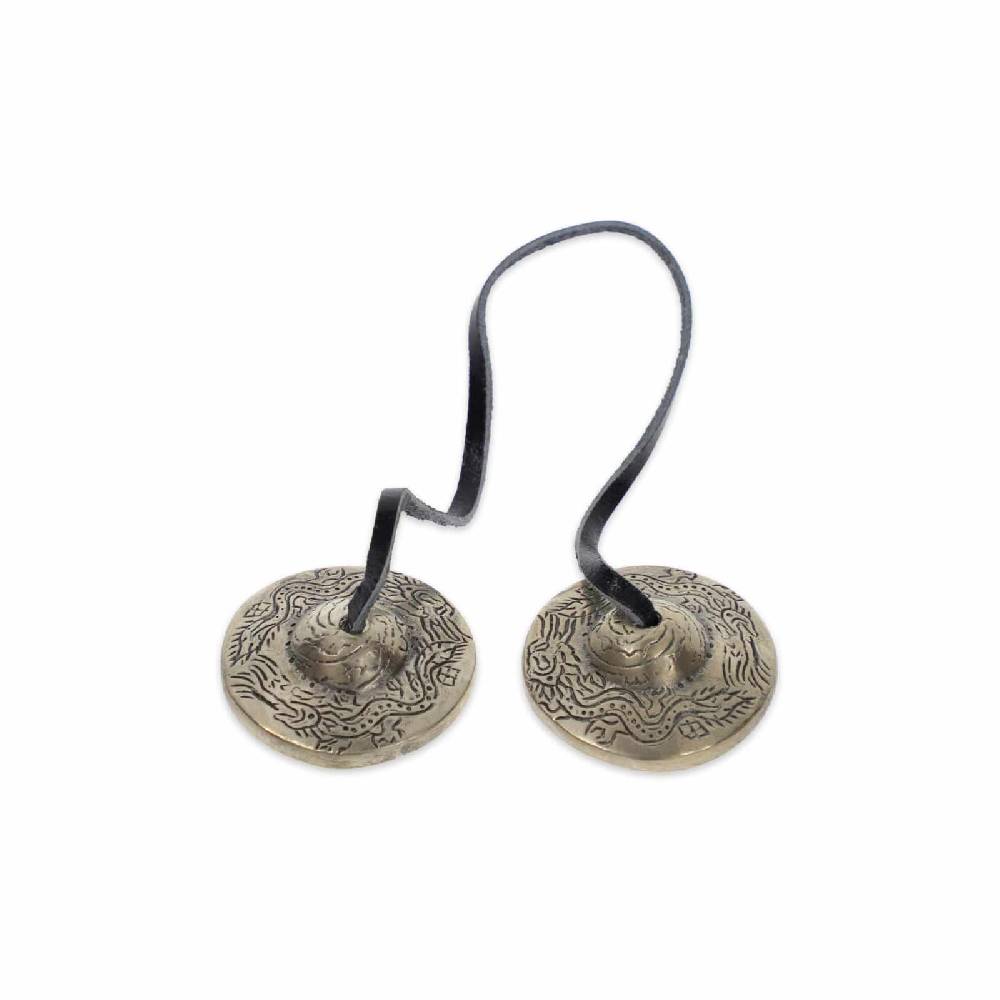 Kunst Und Magie Tibetische Zimbeln Tingcha mit Hellem Klang 4,5 cm mit Geschenkbox