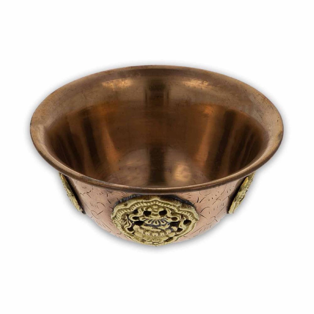 Kunst Und Magie Tibetisches Räuchergefäß Opferschale Butterlampe Handarbeit Dipa M