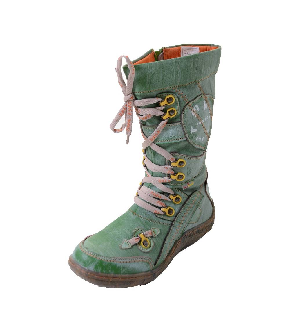 Kunst Und Magie TMA Damen Leder Stiefelette 16366-5 grün