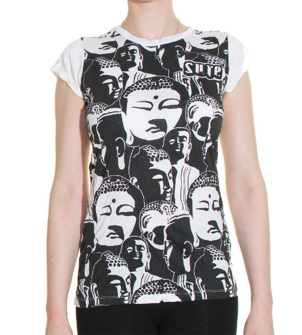 Kunst Und Magie Top Sure Buddha Köpfe 70er Retro T-Shirt Hippie Goa