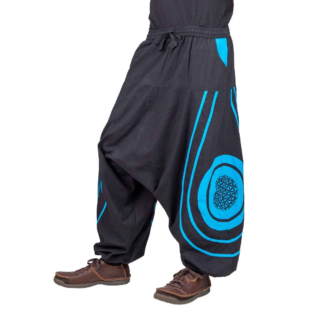 Kunst Und Magie Unisex Psy Baggy Pants Hippie Hose Goa Baumwoll Haremshose Lebensblume Flower of Life