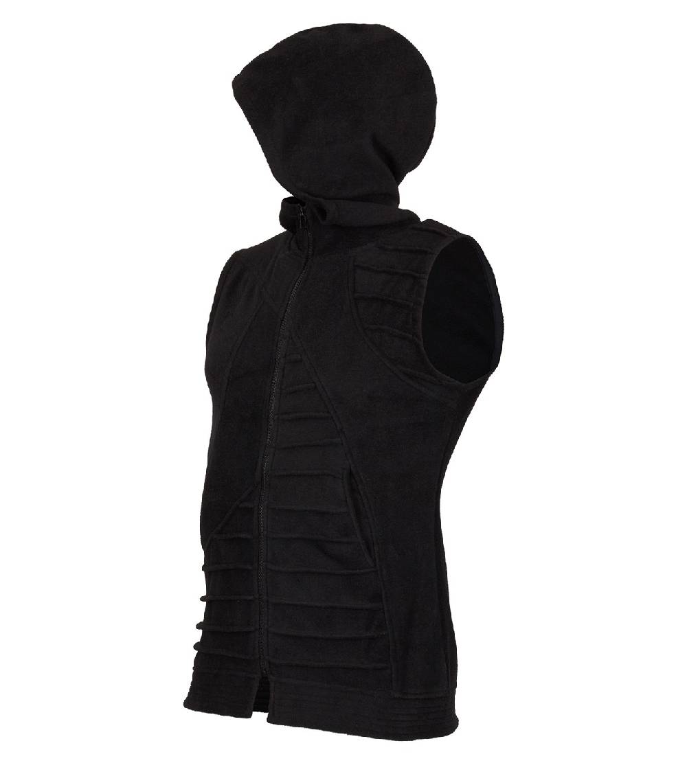 Kunst Und Magie Unisex Psy Goa Fleeceweste Fleece Hippie Gilet Weste Schwarz