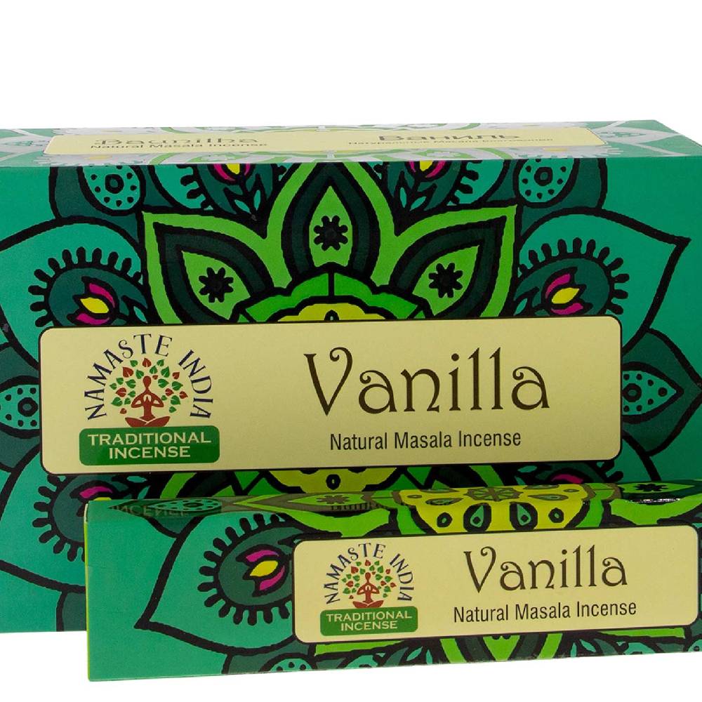 Kunst Und Magie Vanilla Vanille Räucherstäbchen Namaste India 12er Großpackung