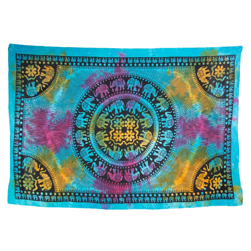Kunst Und Magie Wandbehang Dekotuch Strandtuch Tuch mehrfarbig Elefant Mandala Indien ca. 135 x 200 Fair