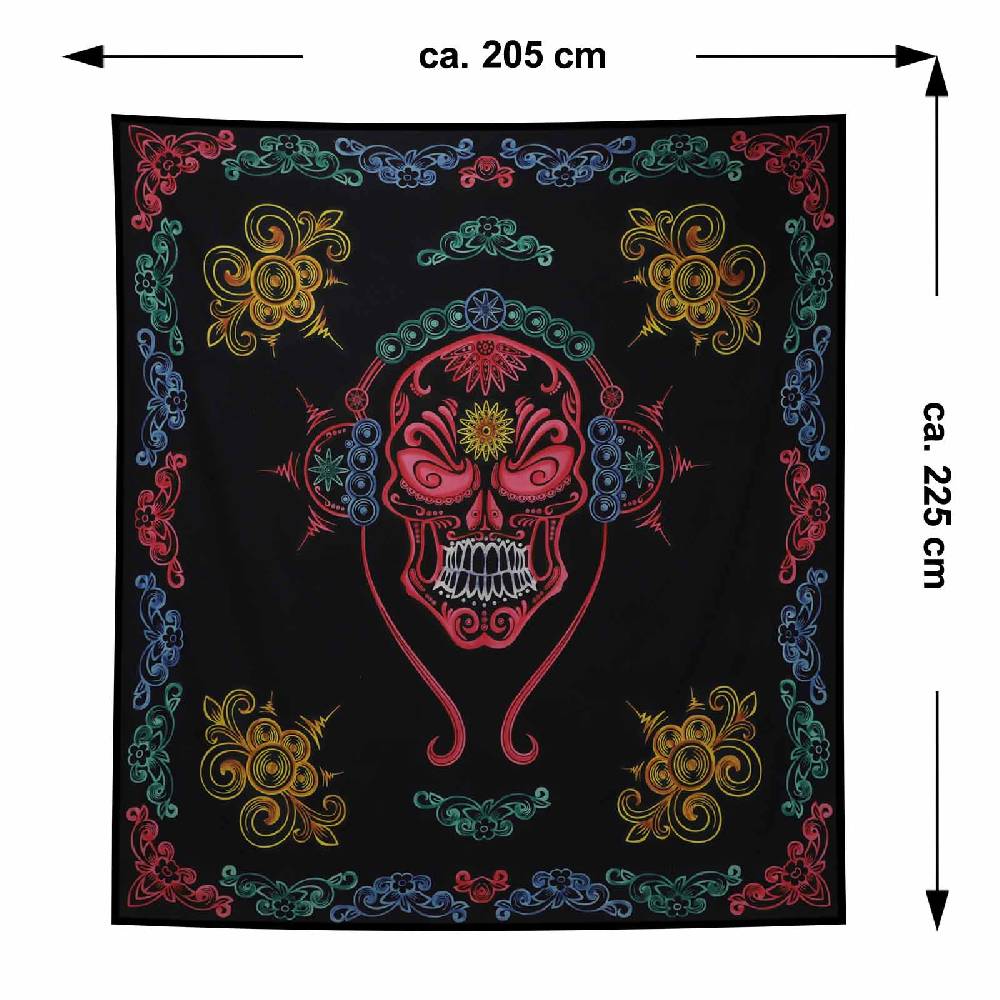Kunst Und Magie Wandbehang Dekotuch Tagesdecke Skull La Catrina Sugar Skull Totenkopf 205x225 Cm