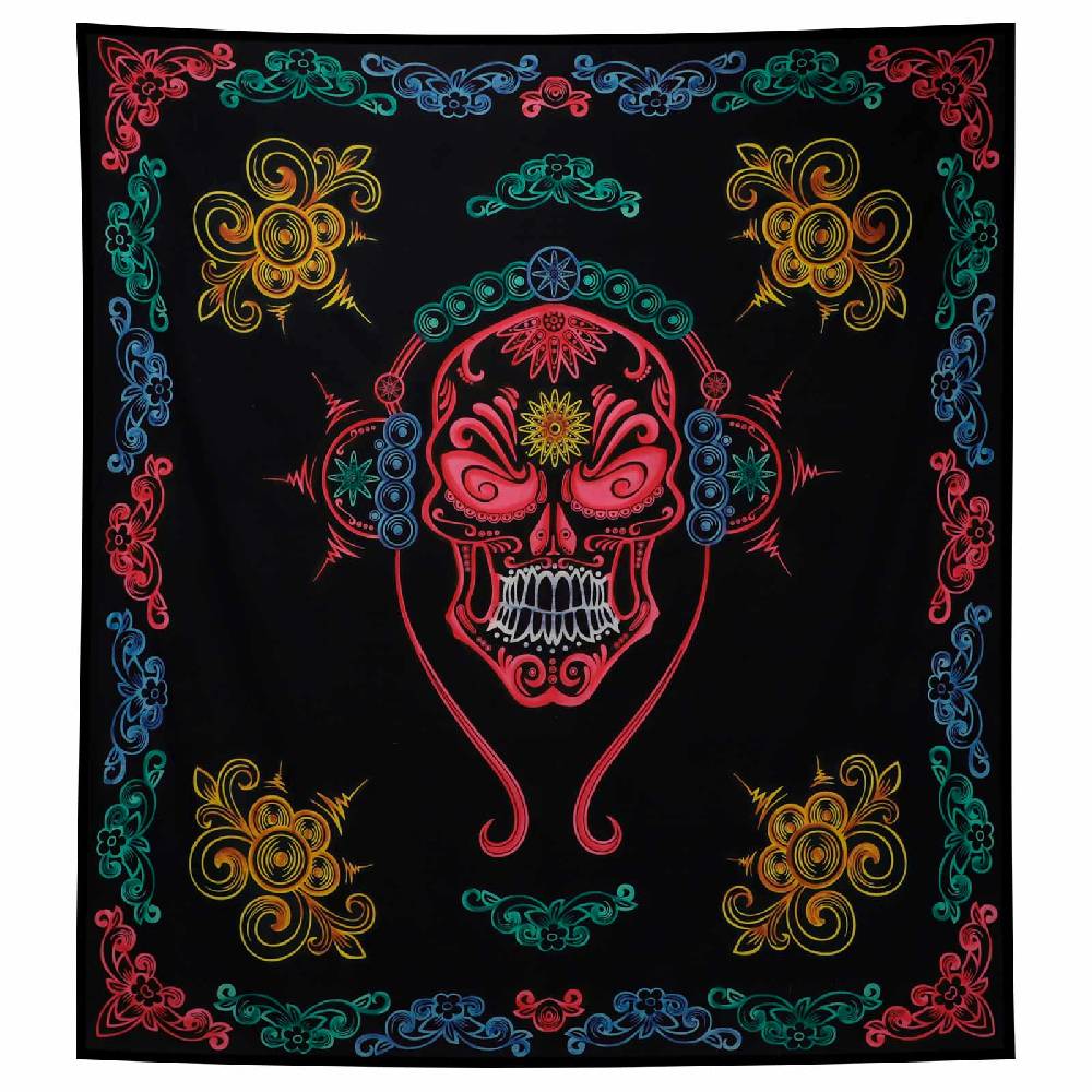 Kunst Und Magie Wandbehang Dekotuch Tagesdecke Skull La Catrina Sugar Skull Totenkopf 205x225 Cm