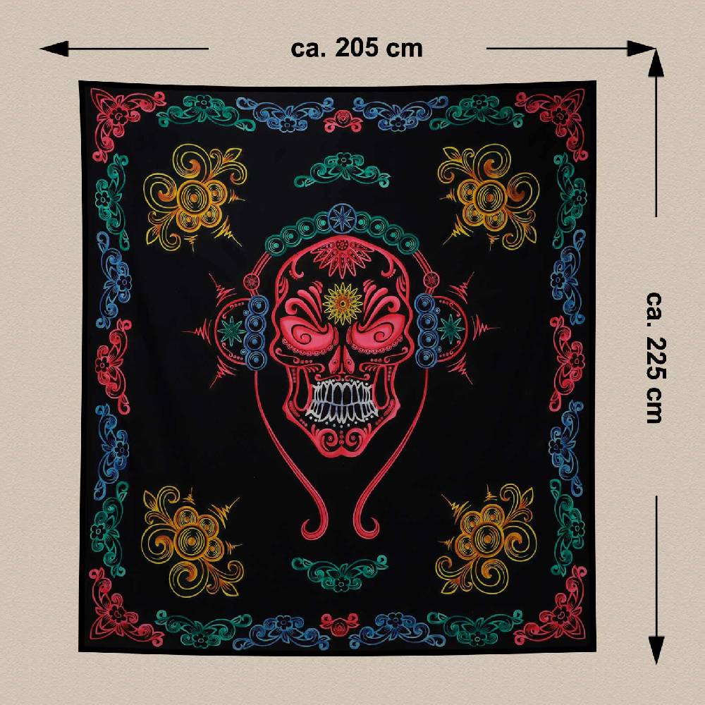 Kunst Und Magie Wandbehang Dekotuch Tagesdecke Skull La Catrina Sugar Skull Totenkopf 205x225 Cm