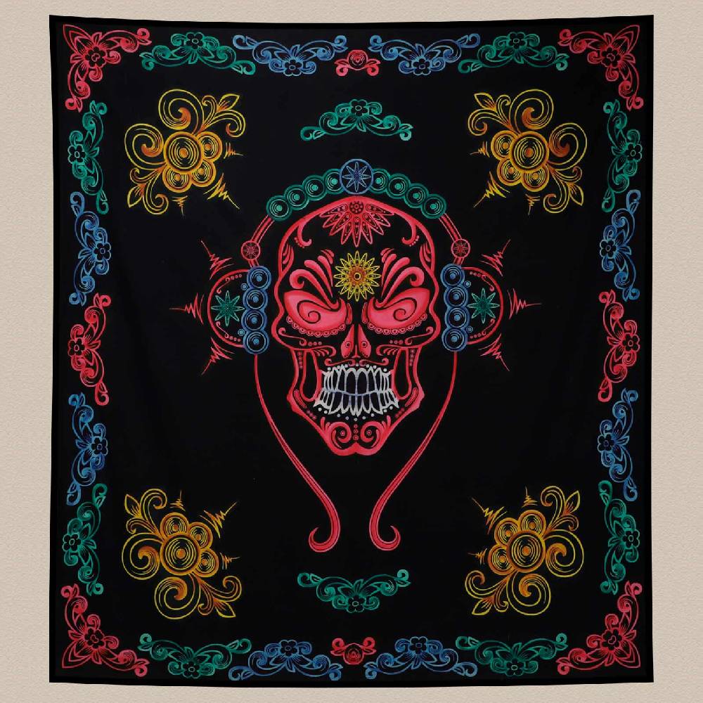 Kunst Und Magie Wandbehang Dekotuch Tagesdecke Skull La Catrina Sugar Skull Totenkopf 205x225 Cm