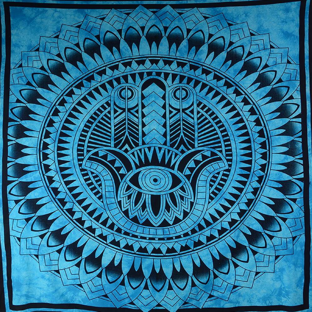 Kunst Und Magie Wandbehang Hand Der Fatima Dekotuch Tagesdecke Hamsa Ca. 200 X 140 Cm