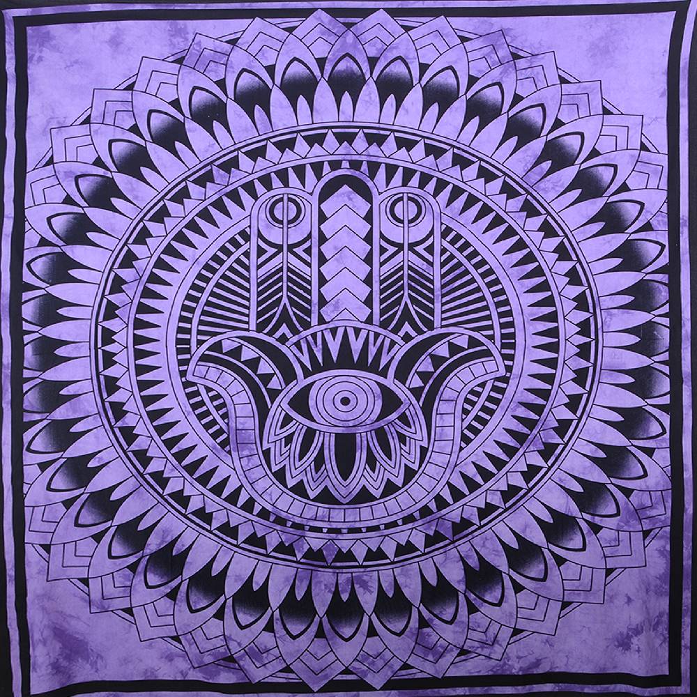 Kunst Und Magie Wandbehang Hand Der Fatima Dekotuch Tagesdecke Hamsa Ca. 200 X 140 Cm