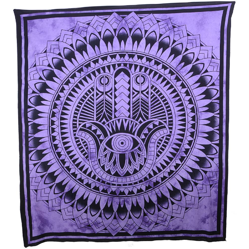 Kunst Und Magie Wandbehang Hand Der Fatima Dekotuch Tagesdecke Hamsa Ca. 200 X 140 Cm