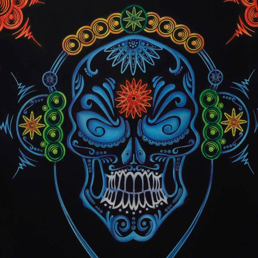 Kunst Und Magie Wandbehang Skull Totenschädel Dekotuch La Catrina Sugar Skull Totenkopf Ca. 205 X 225 Cm