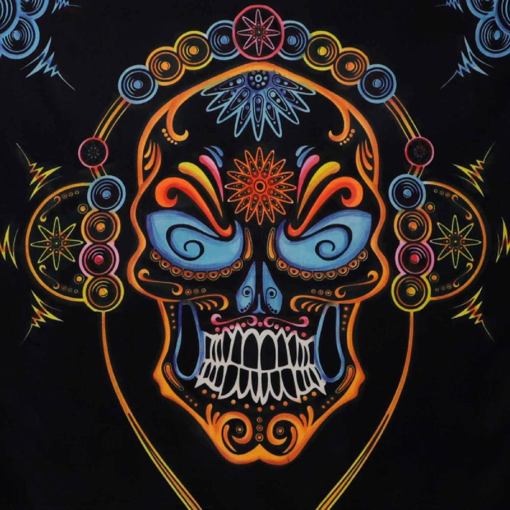 Kunst Und Magie Wandbehang Skull Totenschädel Dekotuch La Catrina Sugar Skull Totenkopf Ca. 205 X 225 Cm