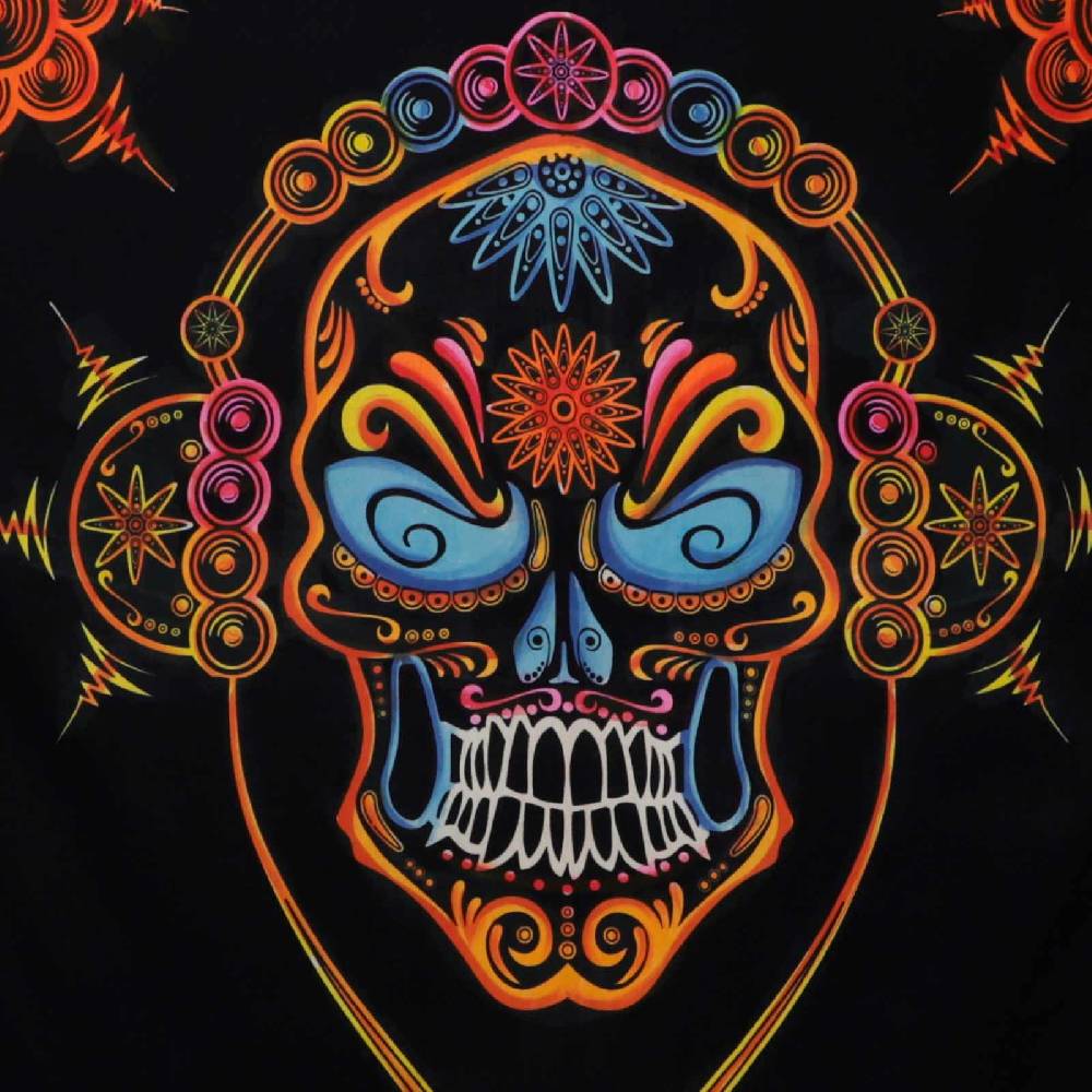 Kunst Und Magie Wandbehang Skull Totenschädel Dekotuch La Catrina Sugar Skull Totenkopf Ca. 205 X 225 Cm